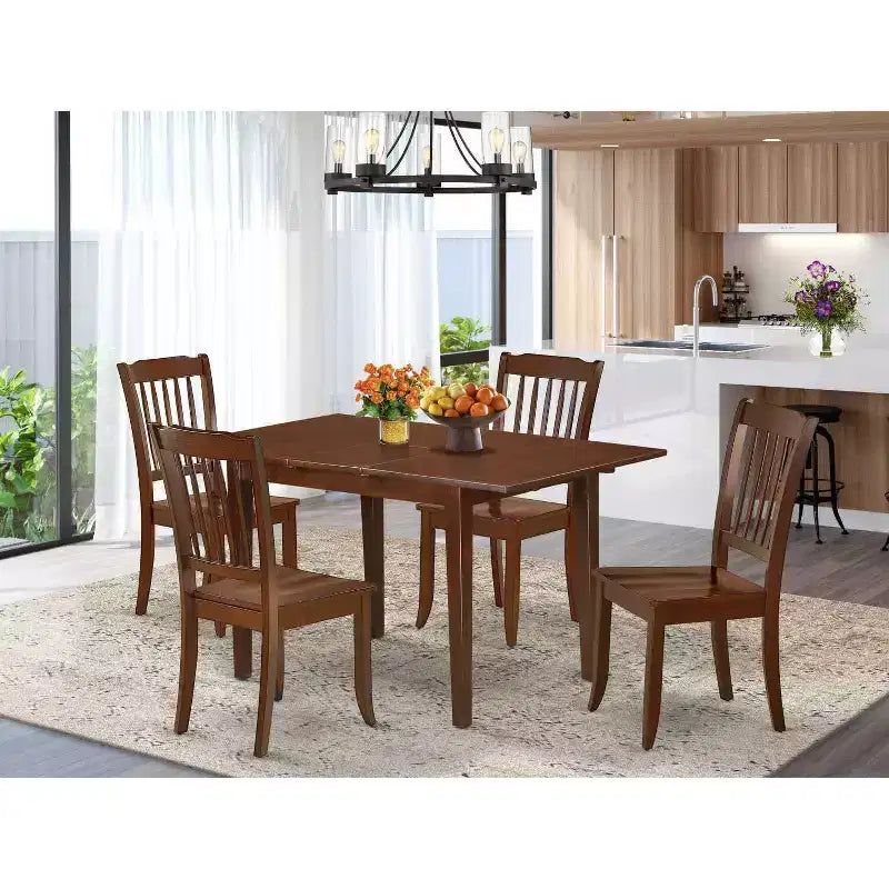 Elegante Set da Pranzo - Tavolo Piccolo e Sedie - Mobili da Sala da Pranzo in Legno Massello