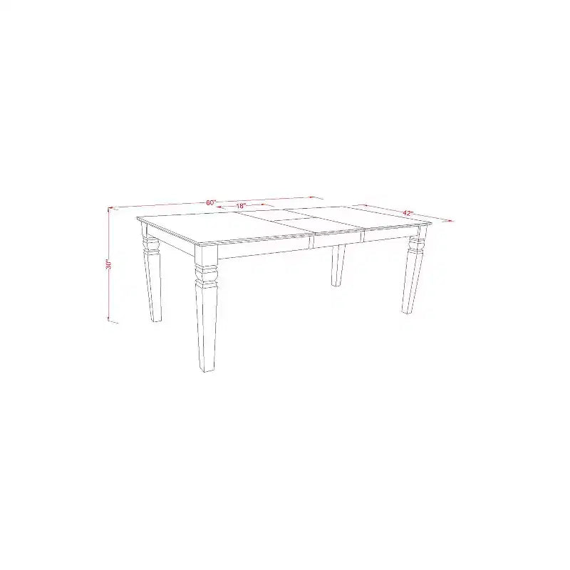 HomeStock Set da pranzo 5 pezzi in legno massello con finitura color crema e ciliegio, tavolo rettangolare e 4 sedie con schienale a doghe