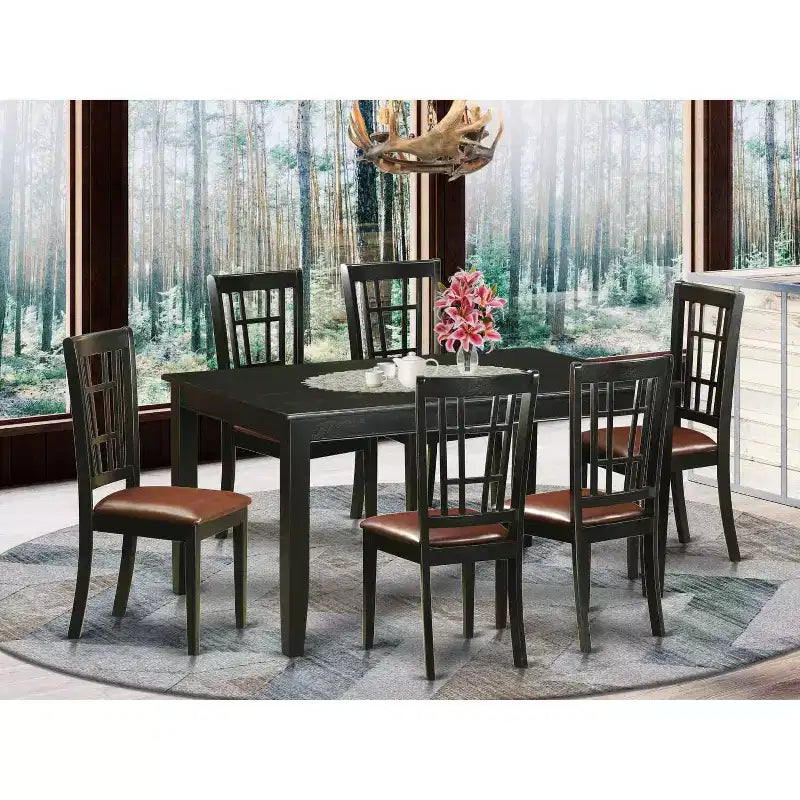 Set da pranzo - Tavolo da cucina con 6 sedie - Set da sala da pranzo in legno massello
