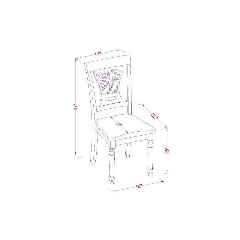 Set da pranzo ovale antico - Tavolo da pranzo con sedie - Legno di gomma - Finitura marrone sella - Set dinette da cucina