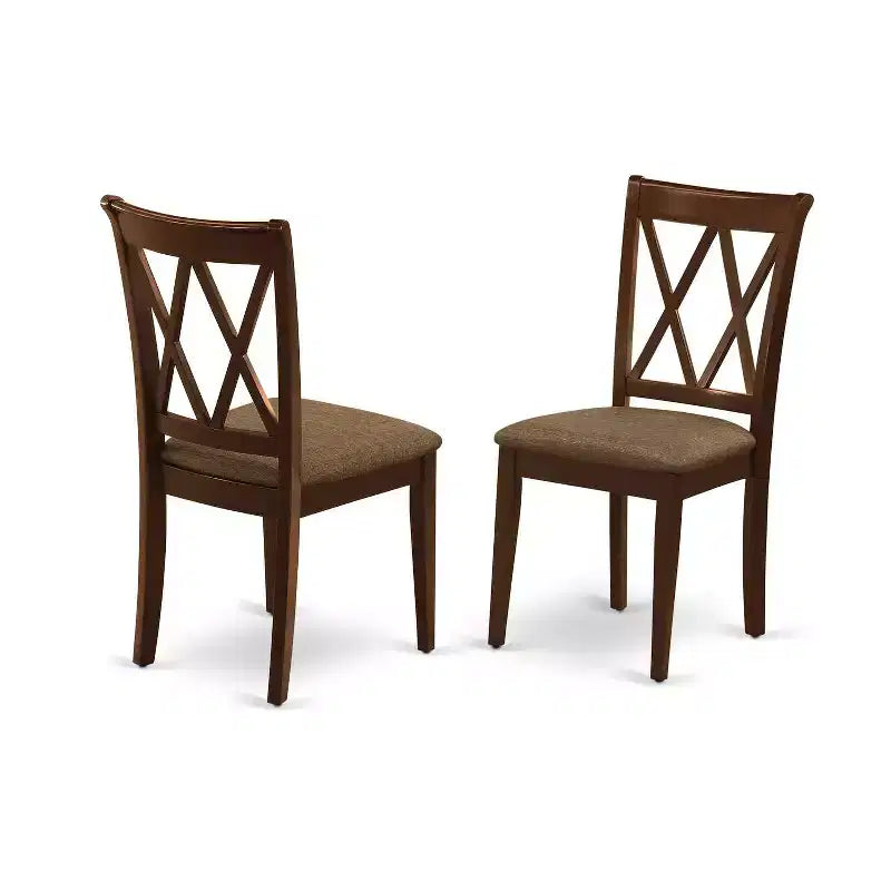 HomeStock Set da Pranzo Quadrato da 5 Pezzi con Piano in Legno Massello Finitura Mogano - Posti a Sedere per 4