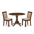 3-Piece Antique Walnut Solid Wood Top - Dining Room Set - Seats-4