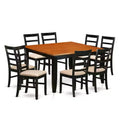 HomeStock 9-Piece Square Black Finish Solid Wood Top Dining Table with 8-Chairs