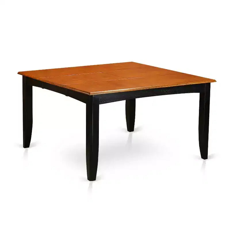 HomeStock Tavolo da pranzo a 9 pezzi con piano quadrato in legno massello con finitura nera e 8 sedie