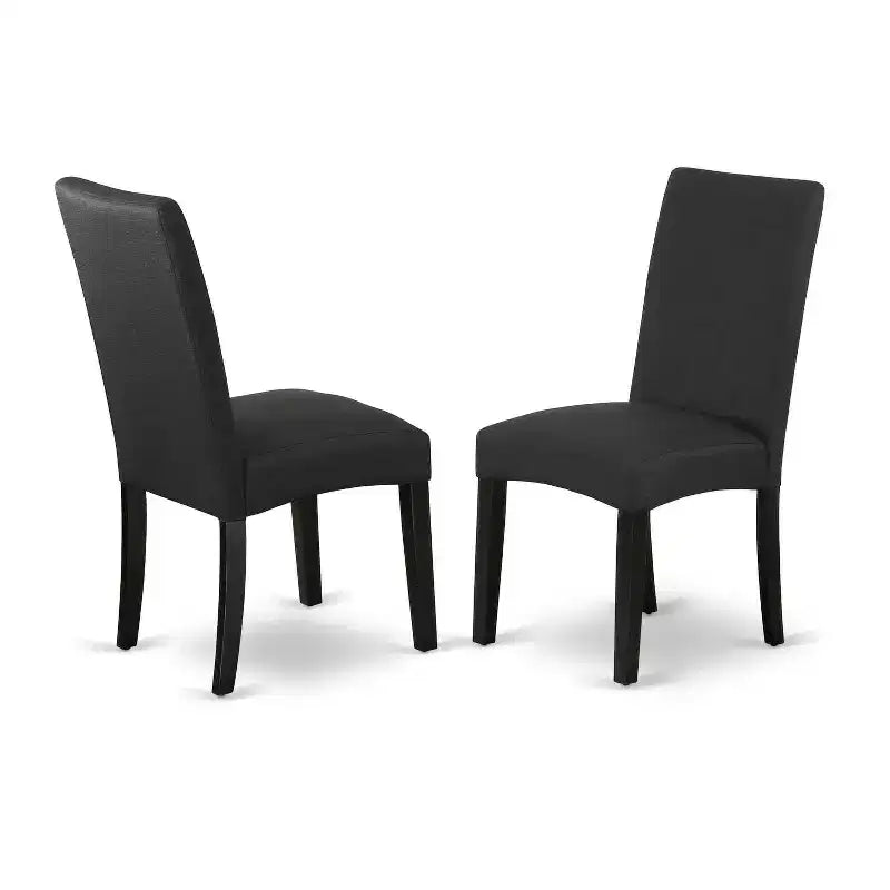 Set tavolo da pranzo HomeStock 3 pezzi con piano rettangolare in legno massello e prolunga a farfalla, finitura nera