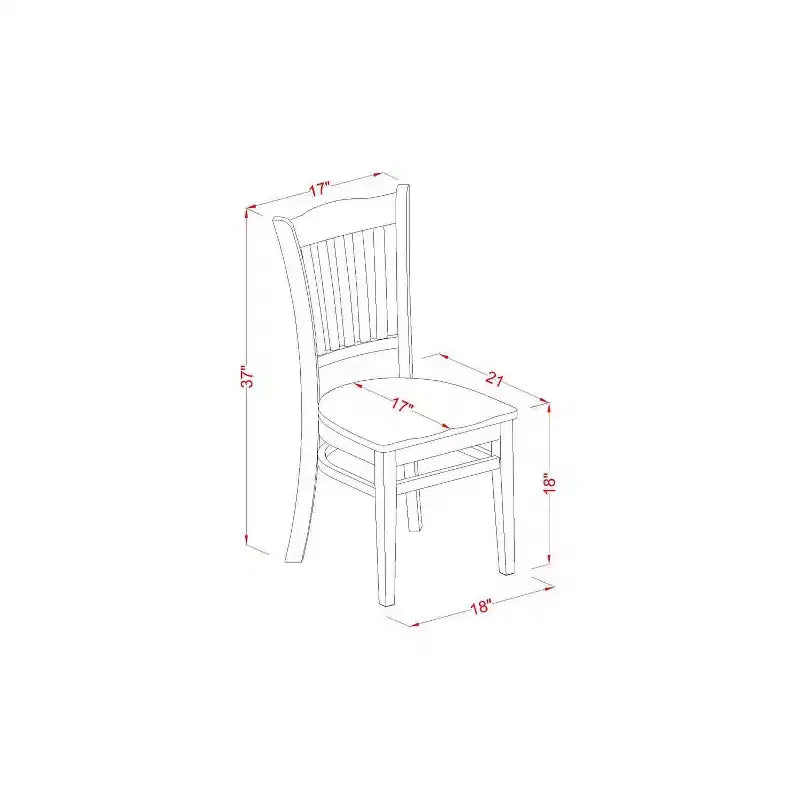 Set da pranzo 3 pezzi - Tavolo rotondo e 2 sedie per piccole cucine - Finitura Mogano da 36 pollici