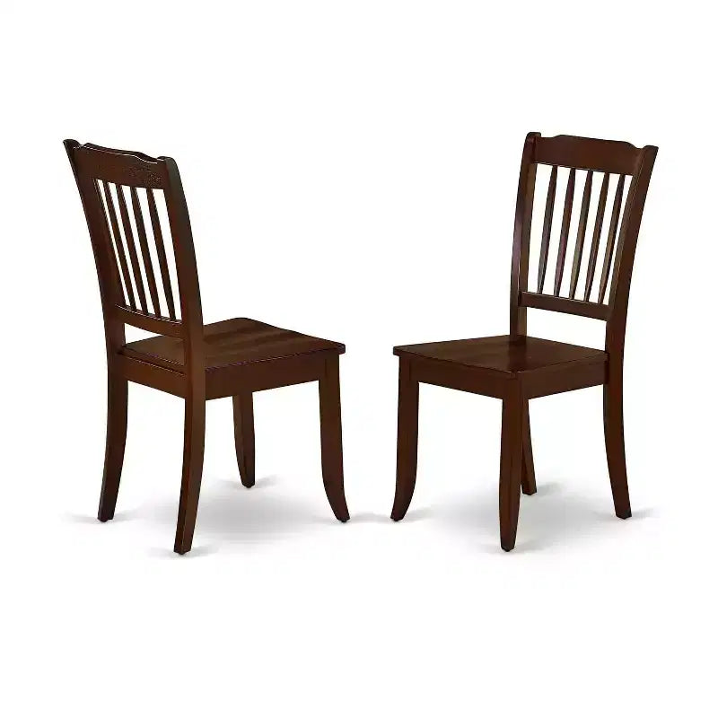 HomeStock Set da pranzo in 5 pezzi con ripiano in legno massello finitura mogano - Posti a sedere per 4 persone