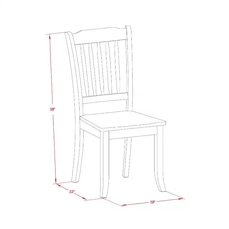 HomeStock Set da pranzo in 5 pezzi con ripiano in legno massello finitura mogano - Posti a sedere per 4 persone