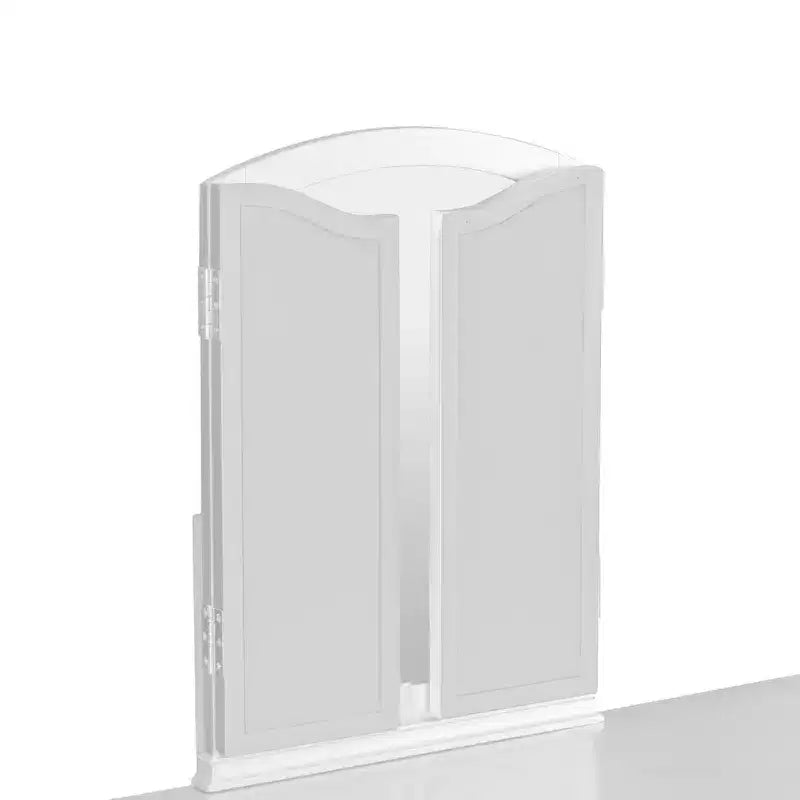 Poundex Set Toeletta da Trucco in Legno con Scrivania, Specchio e Sgabello - Bianco
