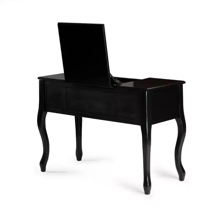 Poundex Set Toeletta da Trucco in Legno, Scrivania, Specchio e Sgabello