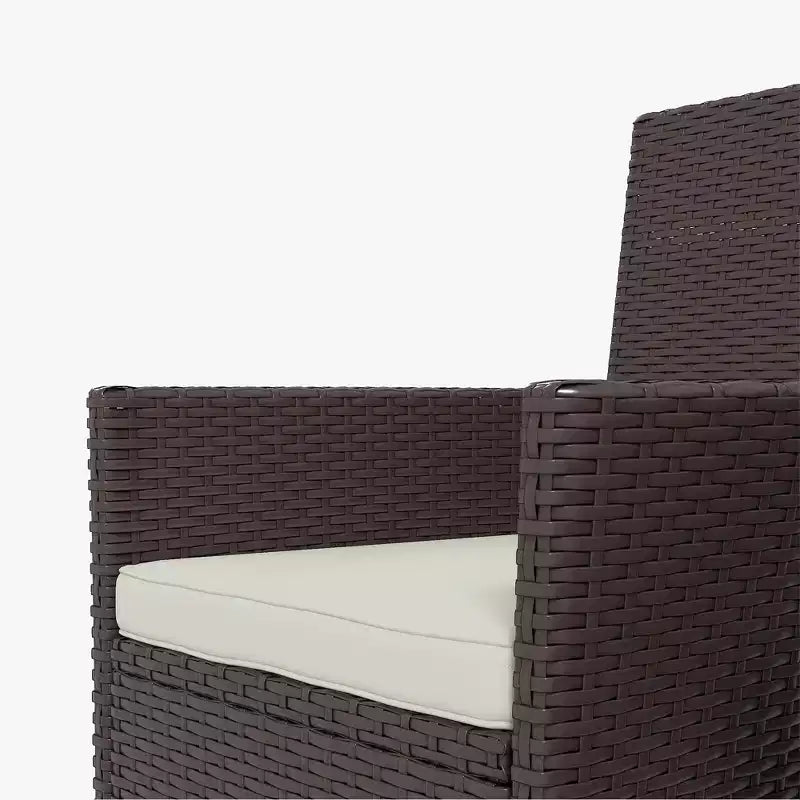 2 sedie da pranzo in rattan vimini con cuscini e piedini antiscivolo, set di sedie impilabili da esterno per cortile, giardino, prato