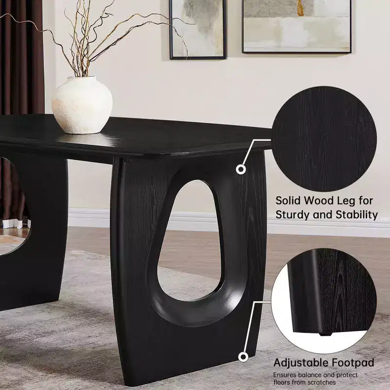 Set da Pranzo Moderno per 4, Tavolo da Pranzo Rettangolare da 172 cm con 4 Sedie, con Base a Piedistallo, Tavolo da Pranzo per Sala da Pranzo, Cucina-Morden Fort