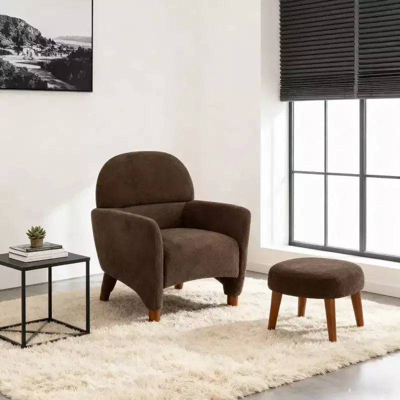 Okak Poltrona Relax Moderna Imbottita con Poggiapiedi, Set Sedia Pigra Imbottita Morbida per Soggiorno, Camera da Letto