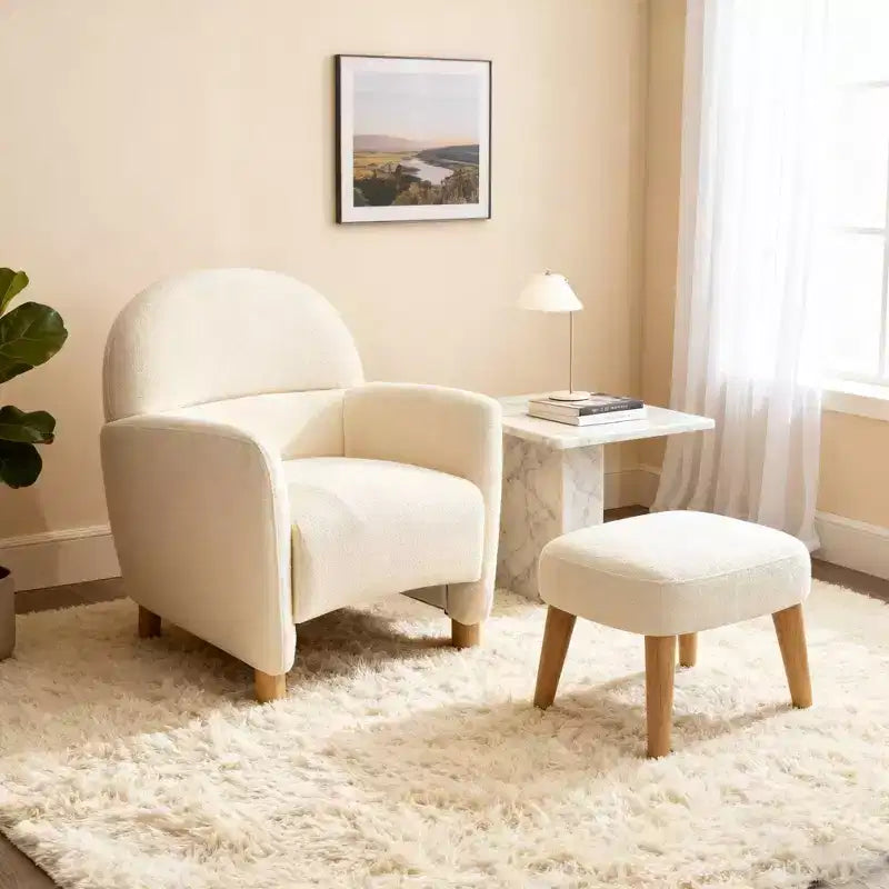 Okak Poltrona Relax Moderna Imbottita con Poggiapiedi, Set Sedia Pigra Imbottita Morbida per Soggiorno, Camera da Letto