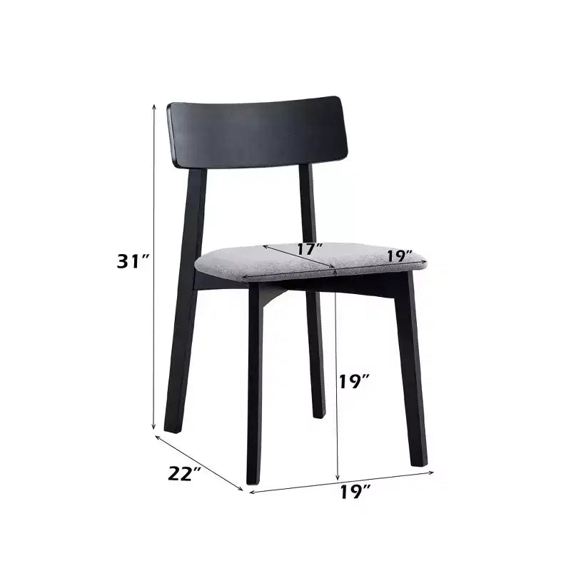 GDFStudio Zephyra Set da Pranzo Moderno da 3 Pezzi in Legno di Gomma con Sedie Rivestite in Lino