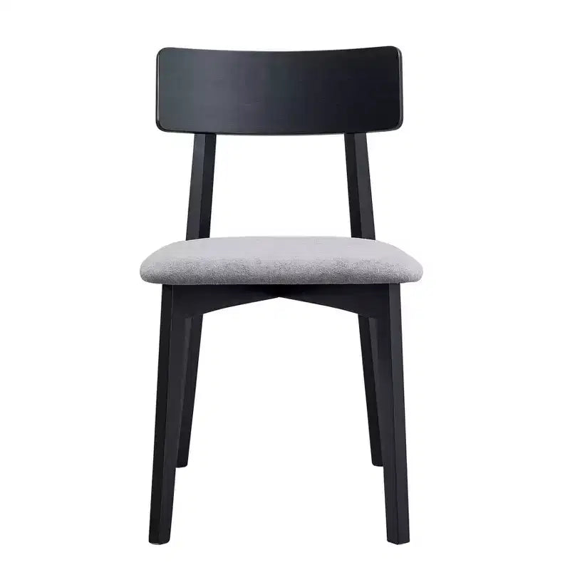 GDFStudio Zephyra Set da Pranzo Moderno da 3 Pezzi in Legno di Gomma con Sedie Rivestite in Lino