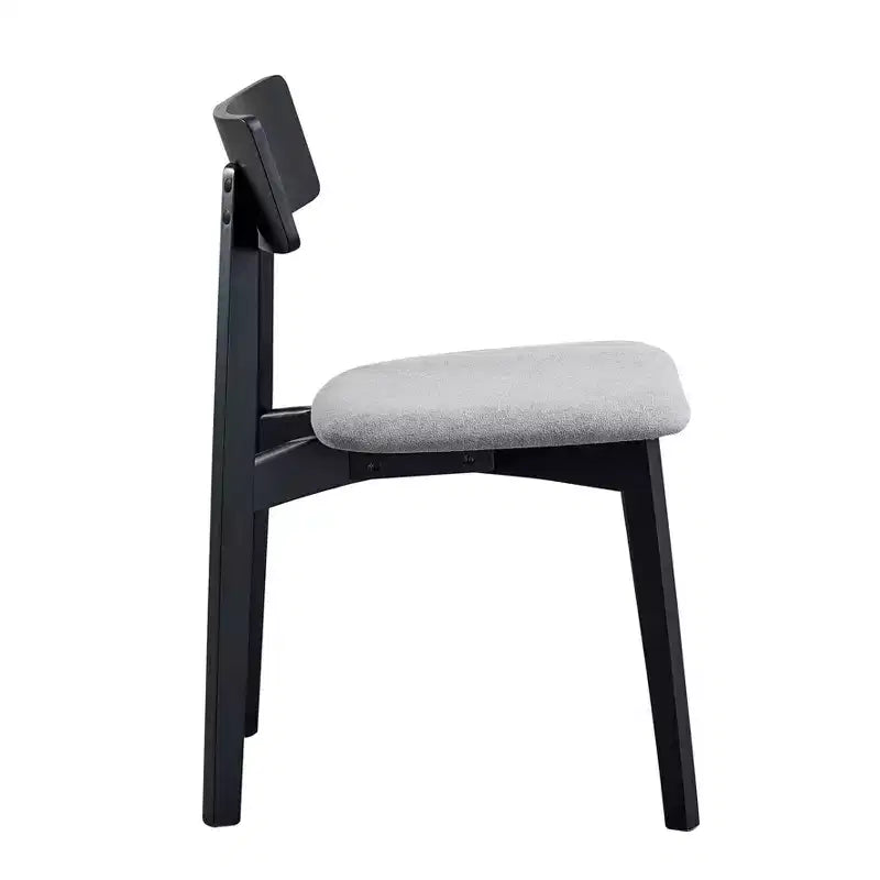 GDFStudio Zephyra Set da Pranzo Moderno da 3 Pezzi in Legno di Gomma con Sedie Rivestite in Lino