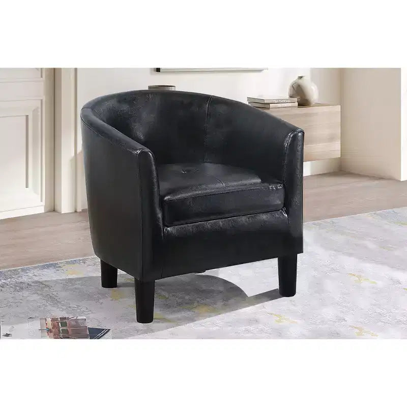 Set Sedia Accent & Pouf TUYOHW, Sedia Lounge con Poggiapiedi Abbinato, Gambe Affusolate, Sedia Moderna con Schienale Curvo a Botte per Soggiorno, Ufficio