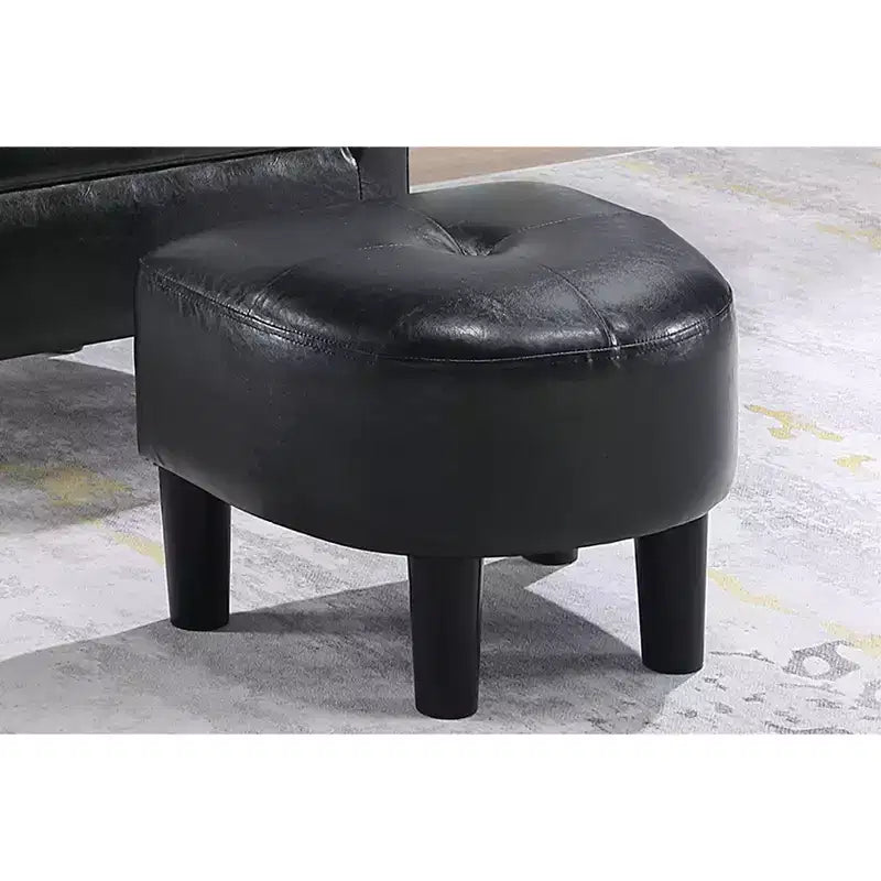 Set Sedia Accent & Pouf TUYOHW, Sedia Lounge con Poggiapiedi Abbinato, Gambe Affusolate, Sedia Moderna con Schienale Curvo a Botte per Soggiorno, Ufficio