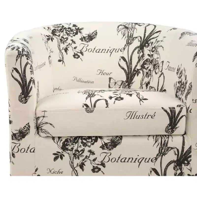 Set Sedia Accent & Pouf TUYOHW, Sedia Lounge con Poggiapiedi Abbinato, Gambe Affusolate, Sedia Moderna con Schienale Curvo a Botte per Soggiorno, Ufficio