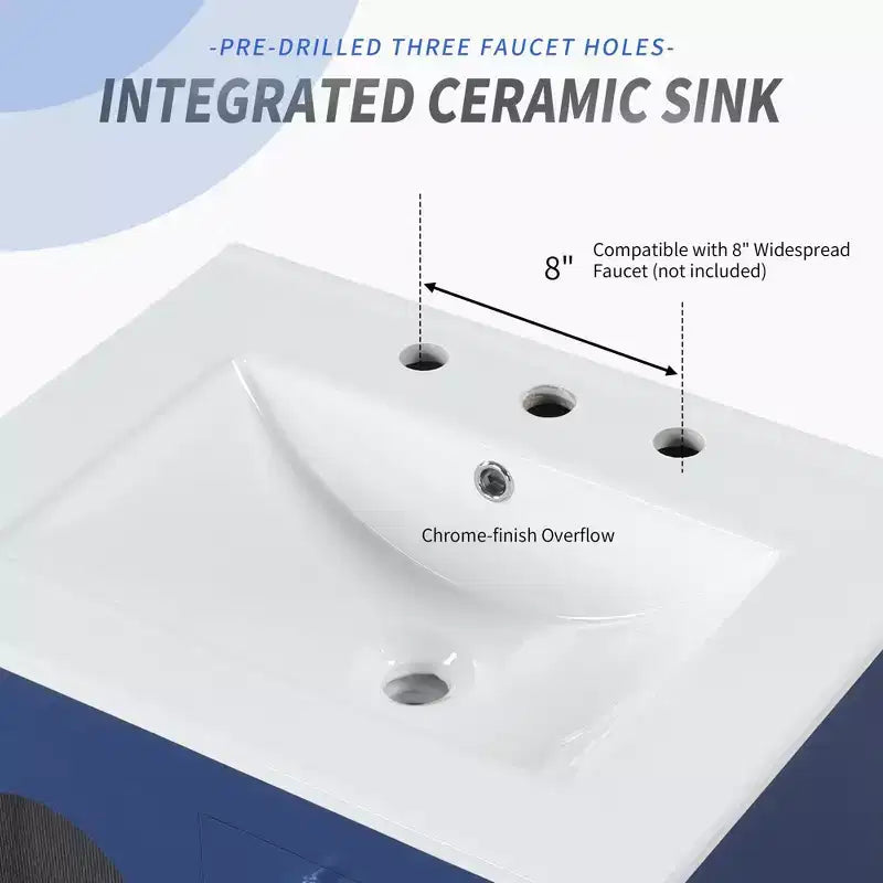 Mobile bagno 60 cm con lavabo, mobiletto da bagno con due cassetti e anta, mensola regolabile, nero