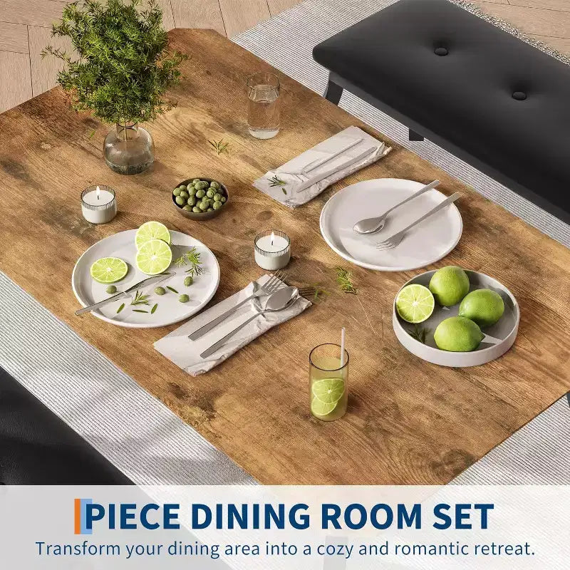 Set da Pranzo per 4 Persone, Set da Tavolo da Cucina a 3 Pezzi con Struttura in Metallo e 2 Panche Imbottite, Salvaspazio, per Appartamento, Monolocale, Casa, Grigio