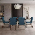 ChaletPosh 7 Pieces Dining Set with Linen Cover Dining Chair