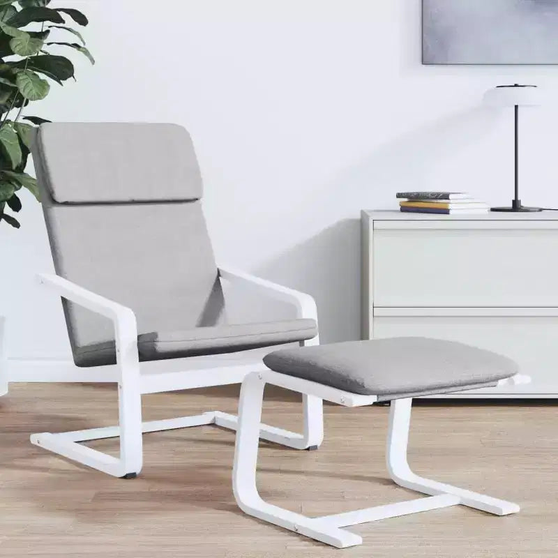 vidaXL Poltrona da salotto a poltrona relax per ufficio, in tessuto, grigio chiaro
