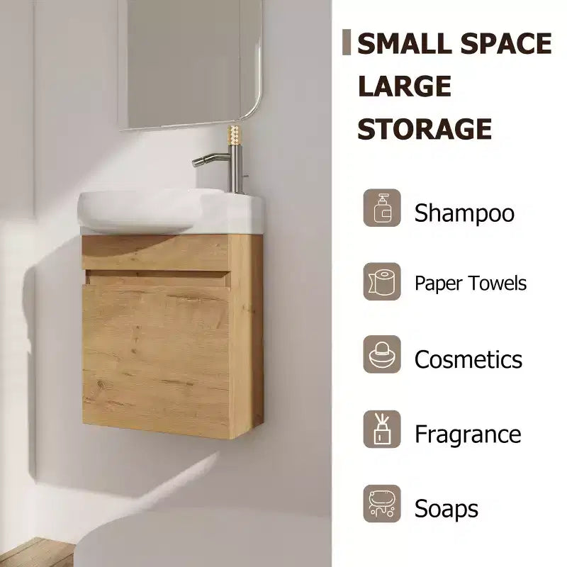 Mobile bagno con lavabo in ceramica e ante a chiusura ammortizzata, mobile bagno in legno massello, mobile bagno sospeso lucido