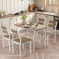 5-Piece Dining Set for 4 - Space-Saving Kitchen Table & Wooden Chairs - Compact Table for Small Spaces, Apartment