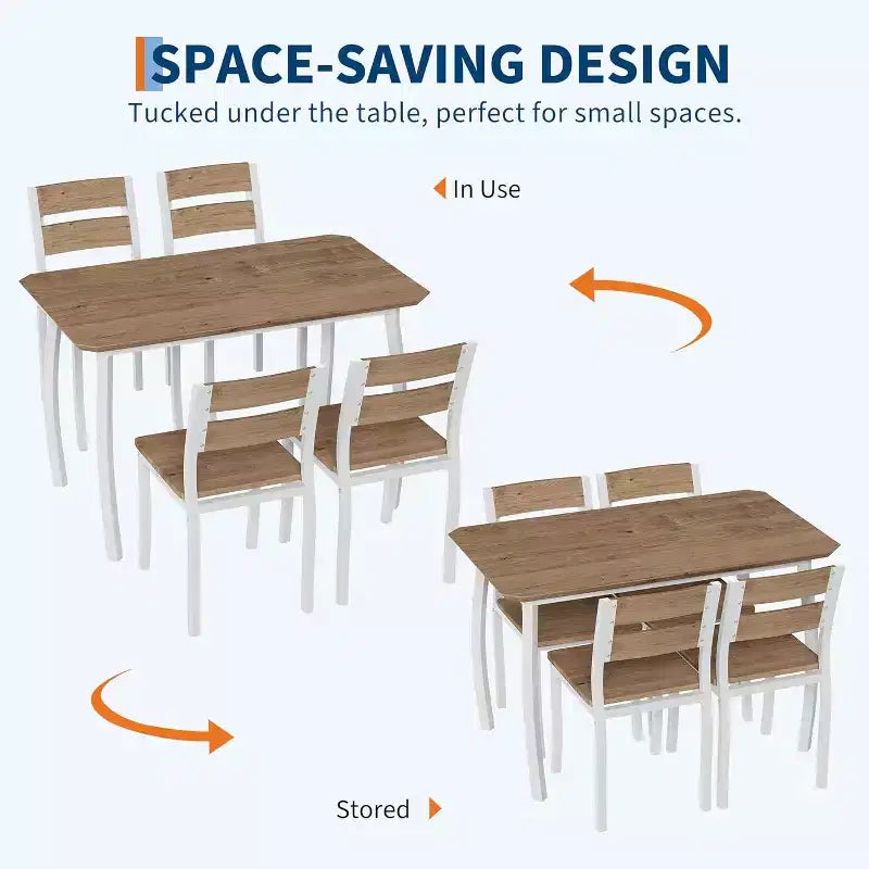 Set da pranzo per 4 persone in 5 pezzi - Tavolo da cucina salvaspazio e sedie in legno - Tavolo compatto per piccoli spazi, appartamento