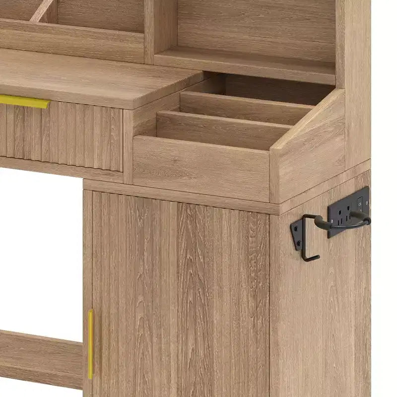Toeletta Balconera con Grande Specchio Illuminato Tavolo da Trucco Scaffali 2 Cassetti 3 Modalità di Illuminazione Luminosità Regolabile
