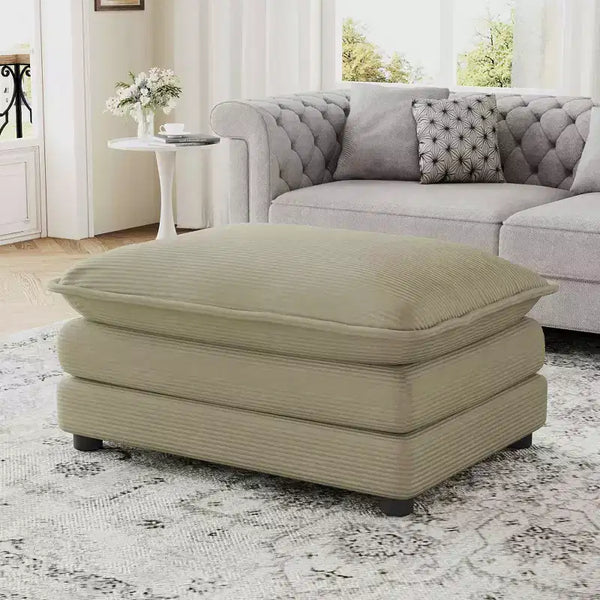 MAYEERTY 35.4 Ottoman Dual-layer Ottoman for Living Room Bedroom Dark Brown