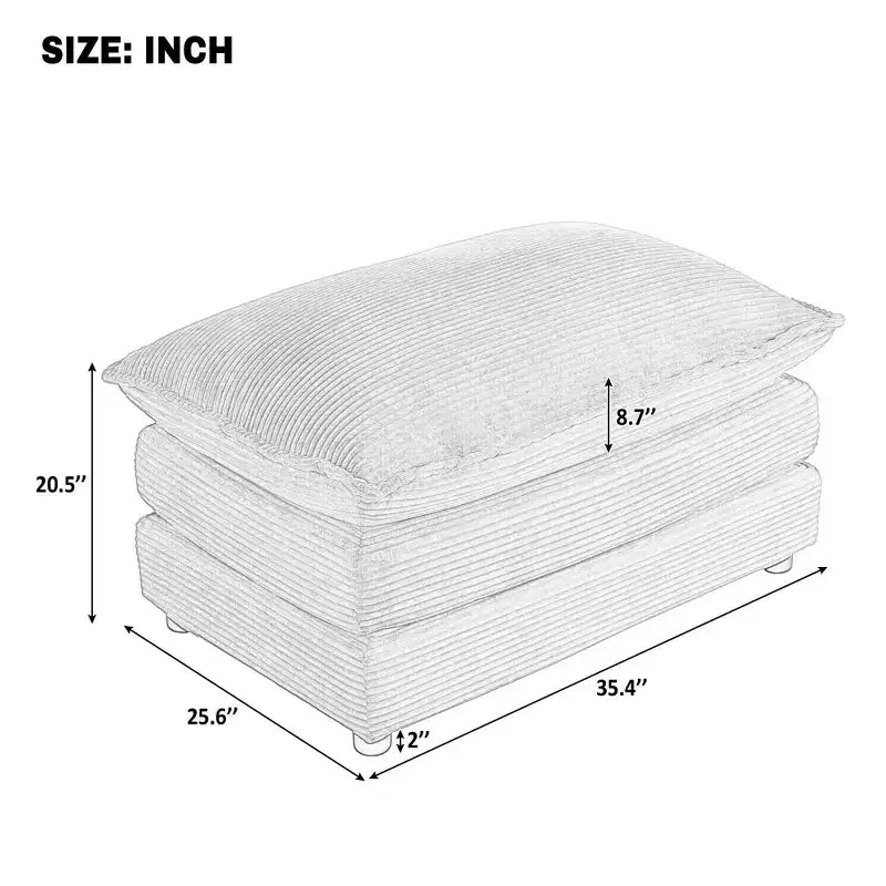35.4 Ottoman Dual-layer Ottoman for Living Room Bedroom Dark Brown