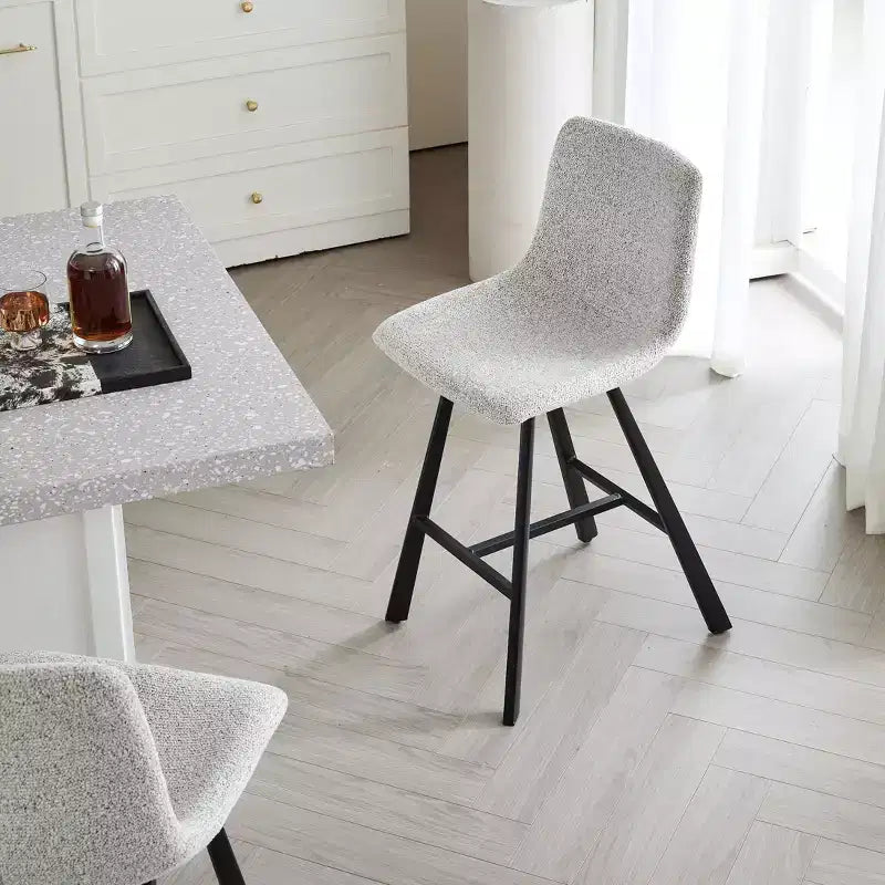 26H Sleek Bar Stools with Ergonomic Back,Set of 2,Counter Height Bar Stools for Kitchen Island,Sturdy Metal Frame,300lbs Capacity