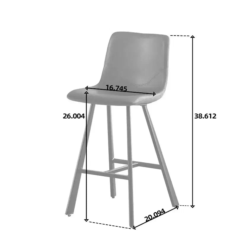 26H Sleek Bar Stools with Ergonomic Back,Set of 2,Counter Height Bar Stools for Kitchen Island,Sturdy Metal Frame,300lbs Capacity