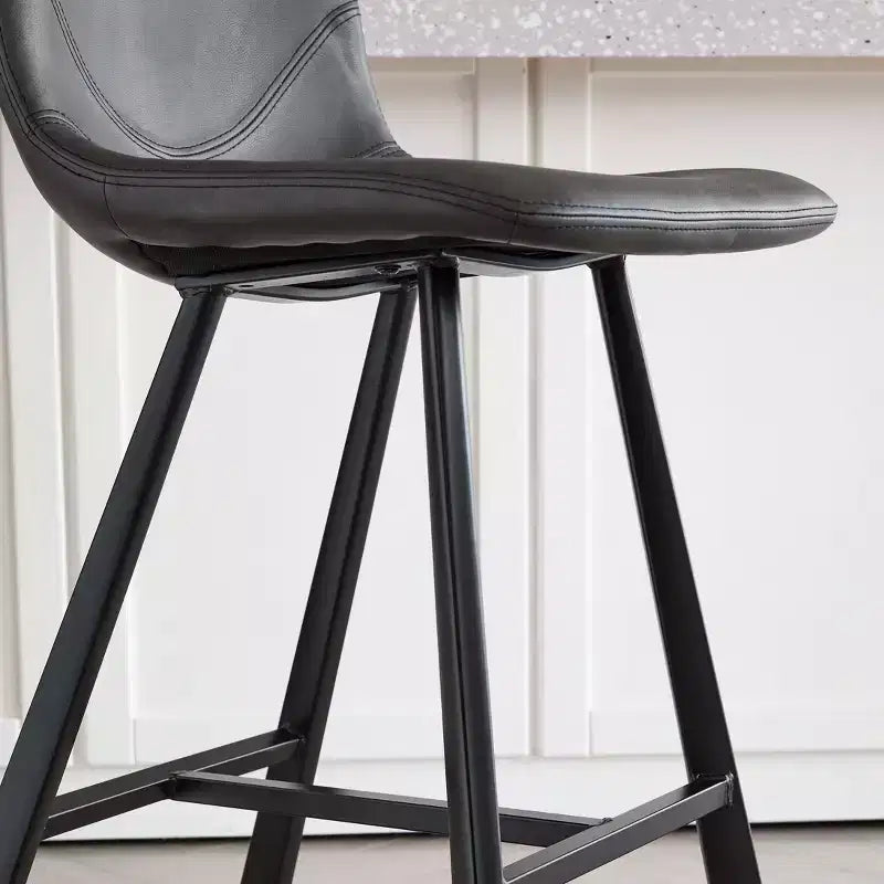 26H Sleek Bar Stools with Ergonomic Back,Set of 2,Counter Height Bar Stools for Kitchen Island,Sturdy Metal Frame,300lbs Capacity