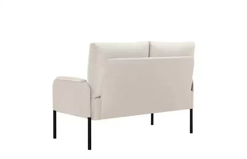 Modern Metal Frame Small Loveseat Sofa with Padding Arms,Upholstered Futon Sofa Couch for Living Room,Apartment