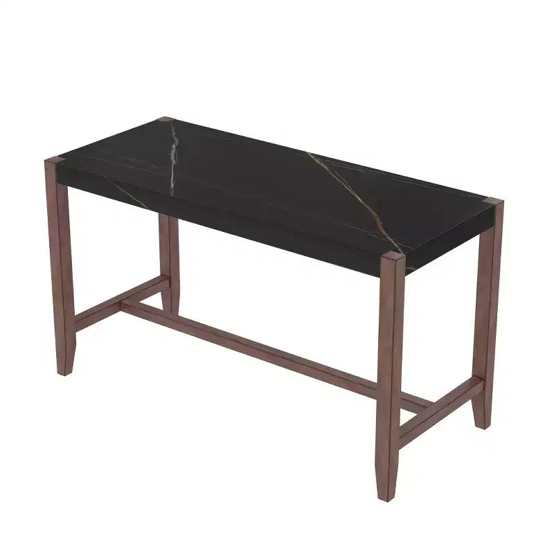 Set da pranzo per 4 persone con tavolo ad altezza bancone in marmo, set da 5 pezzi con tavolo da bar e 4 sedie imbottite per sala da pranzo, pub, cucina, piccoli spazi