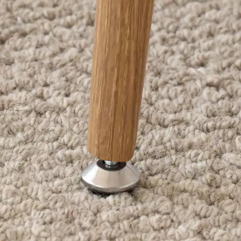 Tavolo da pranzo allungabile moderno 78-96 per 6/8 persone, set da pranzo Japandi con sedie imbottite beige, base a traliccio con gambe a V-Panipeachy