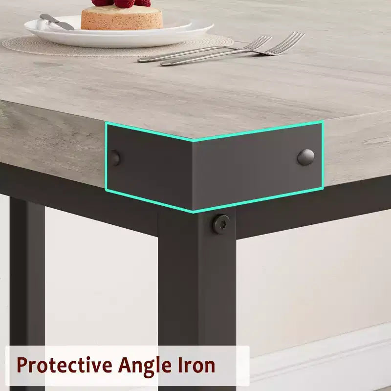 Set da pranzo 3 pezzi per 4-6 persone, tavolo da cucina allungabile da 160 cm con panca per 6 persone, set tavolo da cucina rettangolare con struttura in metallo e 2 panche imbottite