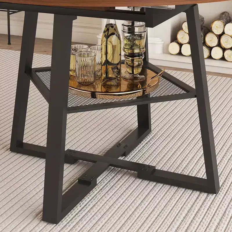 Set da pranzo estensibile GDFStudio Raj Modern 5 pezzi con 4 sedie imbottite in similpelle