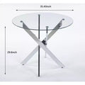 5-Piece Mid-Century Dining Set with Glass Table Top and Metal Legs for 4-6 People, Also Functions as Coffee Table
