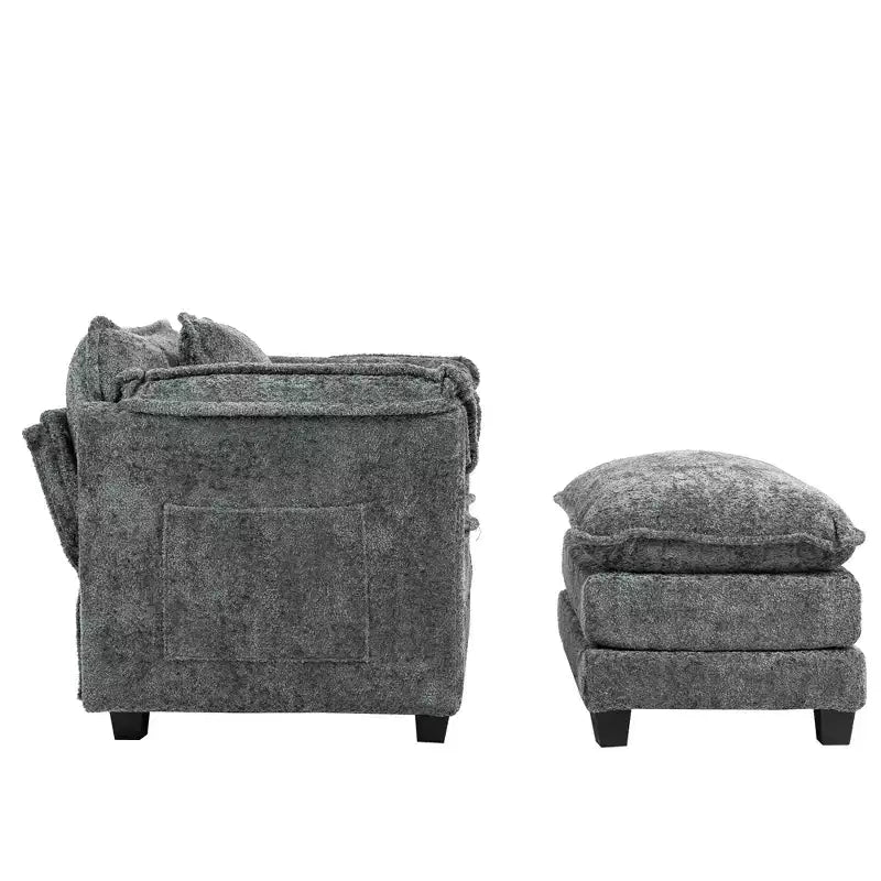 GDFStudio Dorine Modern Boucle Upholstered Oversized Sofa with Ottoman