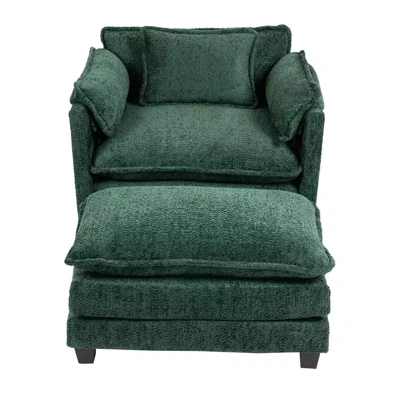 GDFStudio Dorine Modern Boucle Upholstered Oversized Sofa with Ottoman