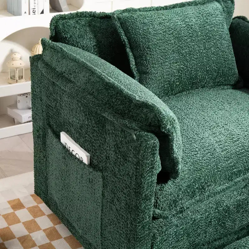 GDFStudio Dorine Modern Boucle Upholstered Oversized Sofa with Ottoman
