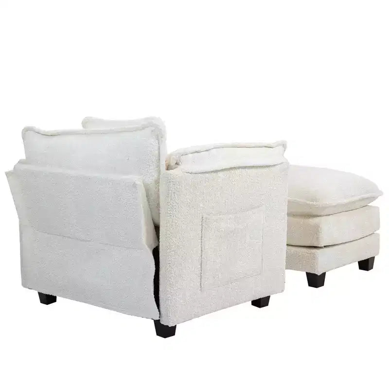 GDFStudio Dorine Modern Boucle Upholstered Oversized Sofa with Ottoman