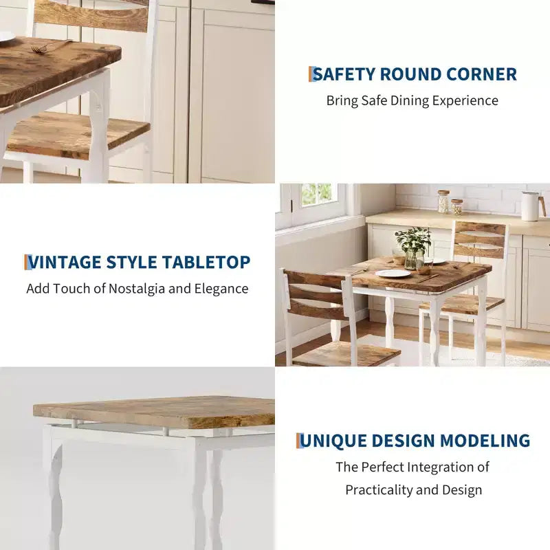Set da pranzo per 2, Tavolo da pranzo e sedie set da 2, Set da pranzo da 3 pezzi con gambe a spirale per piccoli spazi, cucina, appartamento