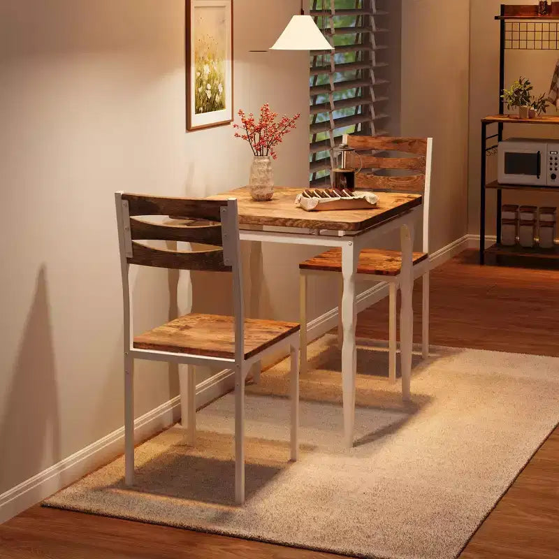 Set da pranzo per 2, Tavolo da pranzo e sedie set da 2, Set da pranzo da 3 pezzi con gambe a spirale per piccoli spazi, cucina, appartamento