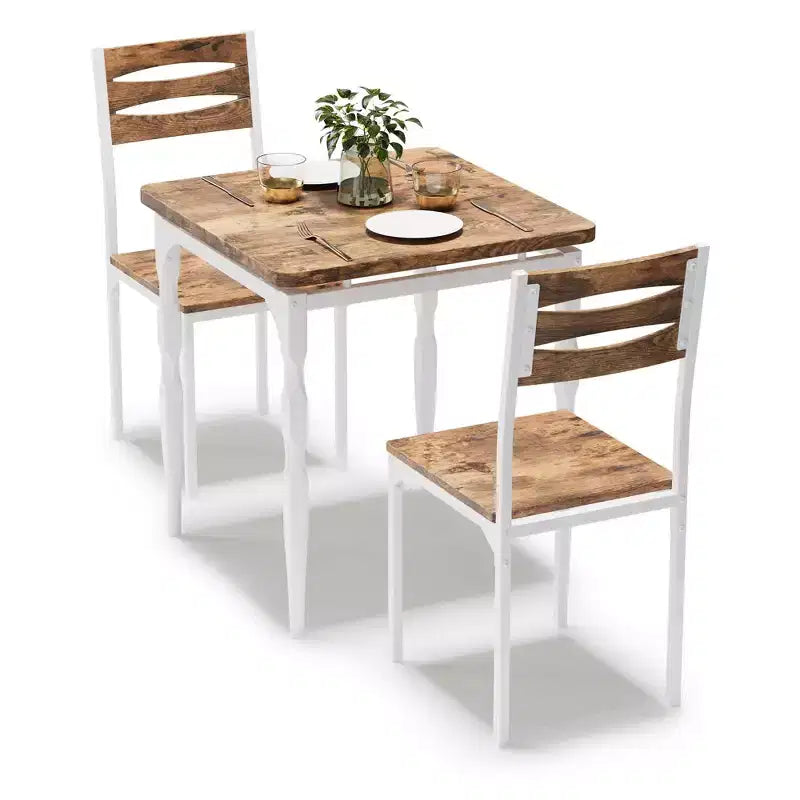 Set da pranzo per 2, Tavolo da pranzo e sedie set da 2, Set da pranzo da 3 pezzi con gambe a spirale per piccoli spazi, cucina, appartamento